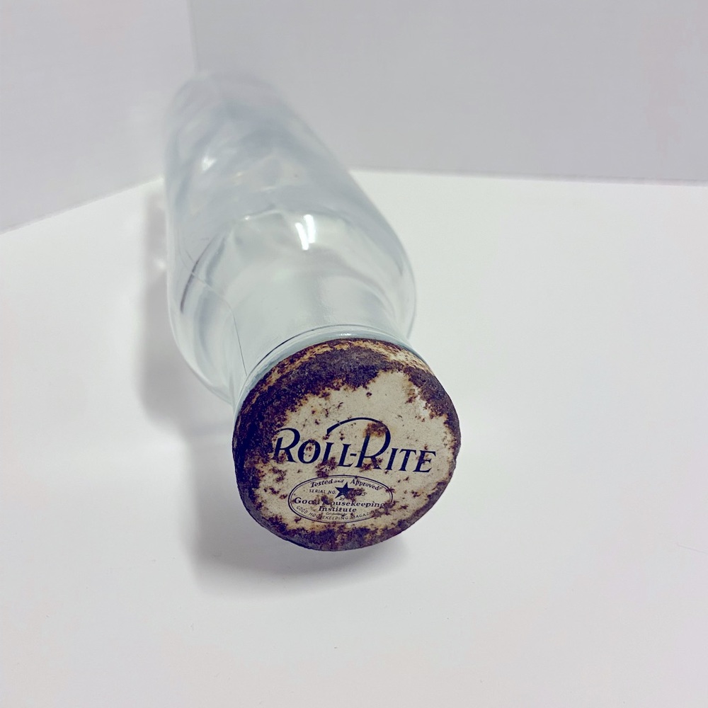 Roll-Rite Glass Rolling Pin Vintage Clear Kitchen Display 1930’s Antique